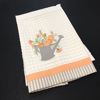 VOGOL Tenda Mantovana Ricamata Fiori 132x45 Cm | Stile Rustico Per Cucina | 1 Pannello Con Tasca Per Asta