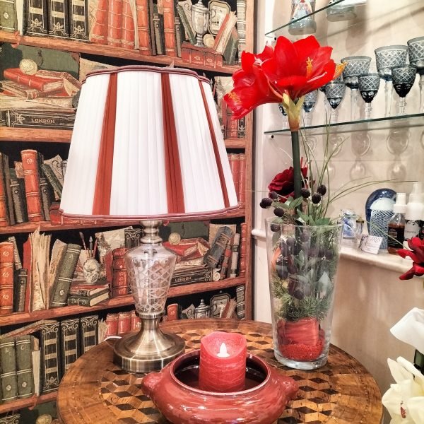 Paralume margherita con inserti bordeaux