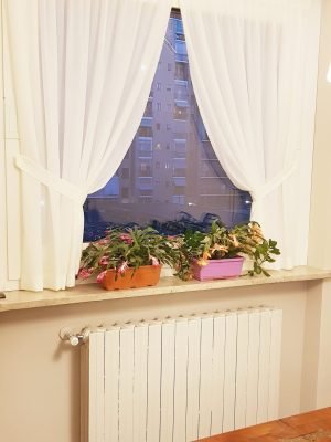 Tende in crepe confezione a pieghe fisse